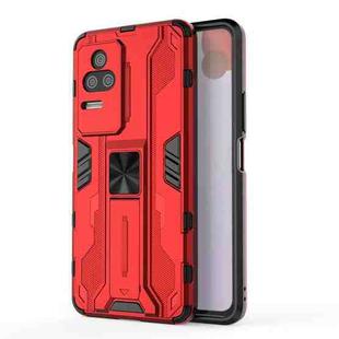 For Xiaomi Redmi K50 Pro Supersonic PC + TPU Shock-proof Protective Phone Case with Holder(Red)