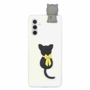 For Samsung Galaxy A13 5G Shockproof 3D Lying Cartoon TPU Phone Case(Little Black Cat)