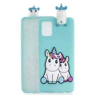 For Samsung Galaxy A73 5G Shockproof 3D Lying Cartoon TPU Phone Case(Couple Unicorn)