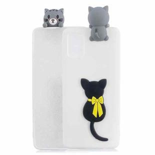 For Samsung Galaxy A73 5G Shockproof 3D Lying Cartoon TPU Phone Case(Little Black Cat)