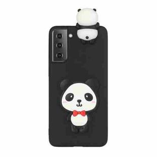 For Samsung Galaxy S22 5G Shockproof 3D Lying Cartoon TPU Phone Case(Panda with Red Bow)