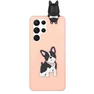 For Samsung Galaxy S22 Ultra 5G Shockproof 3D Lying Cartoon TPU Phone Case(Cute Dog)