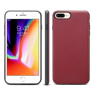 For iPhone 7 Plus / 8 Plus Denior V7 Luxury Car Cowhide Leather Ultrathin Protective Case(Dark Red)