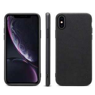 For iPhone X / XS Denior V7 Luxury Car Cowhide Leather Ultrathin Protective Case(Black)