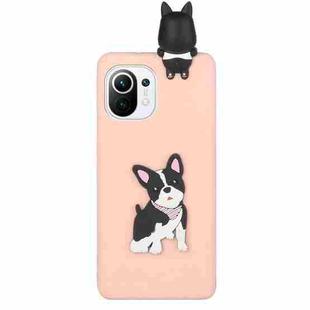 For Xiaomi Mi 11 Shockproof 3D Lying Cartoon TPU Phone Case(Cute Dog)