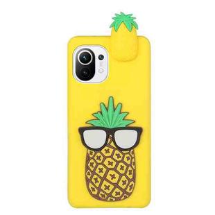 For Xiaomi Mi 11 Shockproof 3D Lying Cartoon TPU Phone Case(Pineapple)