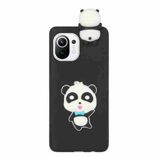 For Xiaomi Mi 11 Lite Shockproof 3D Lying Cartoon TPU Phone Case(Panda with Blue Bow)