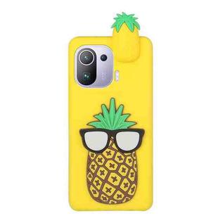 For Xiaomi Mi 11 Pro Shockproof 3D Lying Cartoon TPU Phone Case(Pineapple)