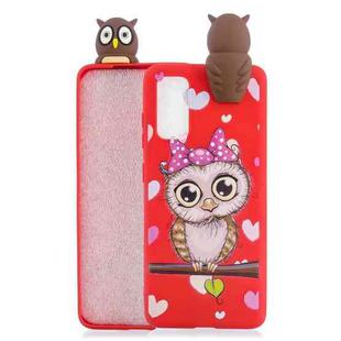 For Samsung Galaxy A73 5G Shockproof Cartoon TPU Phone Case(Red Owl)