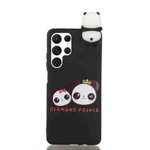 For Samsung Galaxy S22 Ultra 5G Shockproof Cartoon TPU Phone Case(Two Pandas)