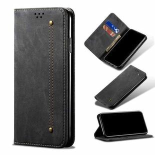 For Samsung Galaxy S20 FE 5G & 4G / S20 Fan Edition / S20 Lite / S20 FE 2022 Denim Texture Casual Style Leather Phone Case(Black)