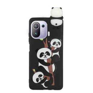 For Xiaomi Mi 11 Pro Shockproof Cartoon TPU Phone Case(Three Pandas)