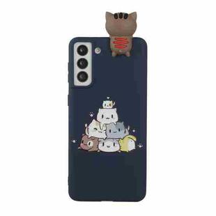 For Samsung Galaxy S22 5G Shockproof Cartoon TPU Phone Case(Stacked Cats)