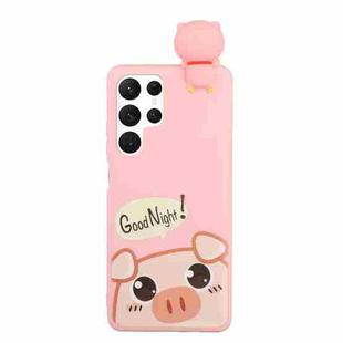 For Samsung Galaxy S22 Ultra 5G Shockproof Cartoon TPU Phone Case(Cute Pig)