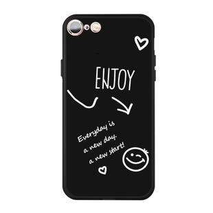 For iPhone 6s / 6 Enjoy Emoticon Heart-shape Pattern Colorful Frosted TPU Phone Protective Case(Black)