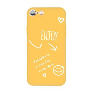 For iPhone 6s / 6 Enjoy Emoticon Heart-shape Pattern Colorful Frosted TPU Phone Protective Case(Yellow)