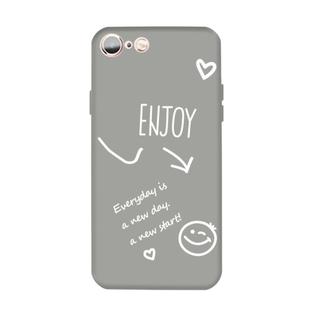 For iPhone 6s / 6 Enjoy Emoticon Heart-shape Pattern Colorful Frosted TPU Phone Protective Case(Gray)