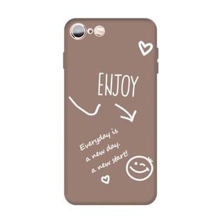 For iPhone 6s / 6 Enjoy Emoticon Heart-shape Pattern Colorful Frosted TPU Phone Protective Case(Khaki)