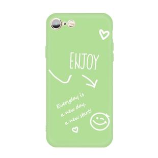 For iPhone 6s / 6 Enjoy Emoticon Heart-shape Pattern Colorful Frosted TPU Phone Protective Case(Green)