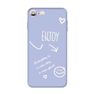 For iPhone 6s / 6 Enjoy Emoticon Heart-shape Pattern Colorful Frosted TPU Phone Protective Case(Light Purple)