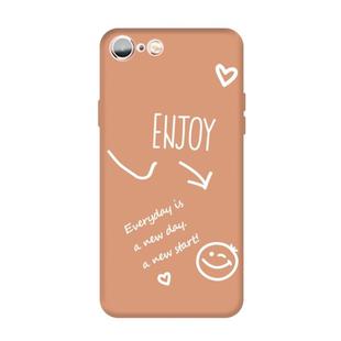 For iPhone 6s / 6 Enjoy Emoticon Heart-shape Pattern Colorful Frosted TPU Phone Protective Case(Coral Orange)