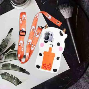 For Xiaomi Mi 11 Pro Crossbody Cartoon Silicone Phone Case(Cow)