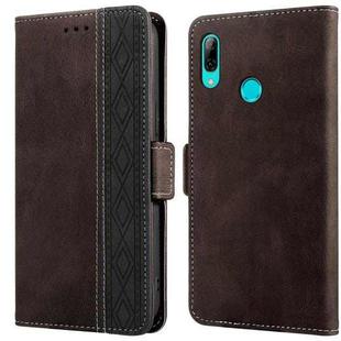 For Huawei P smart 2019 Stitching Side-Magnetic RFID Leather Phone Case(Coffee)