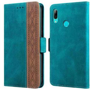 For Huawei P smart 2019 Stitching Side-Magnetic RFID Leather Phone Case(Dark Green)