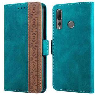 For Huawei P smart Z Stitching Side-Magnetic RFID Leather Phone Case(Dark Green)