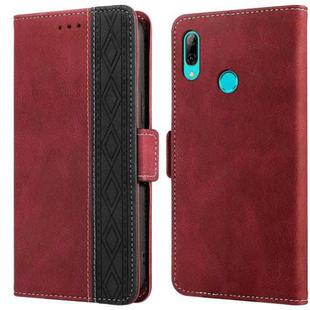 For Huawei Y6 2019 Stitching Side-Magnetic RFID Leather Phone Case(Red)