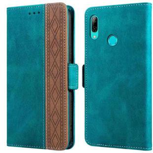 For Huawei Y7 2019 Stitching Side-Magnetic RFID Leather Phone Case(Dark Green)