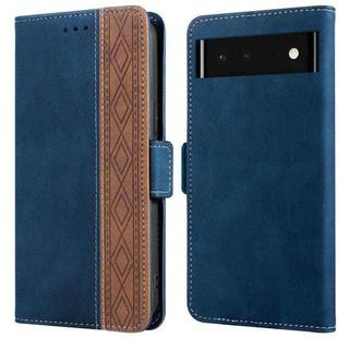 For Google Pixel 6 Stitching Side-Magnetic RFID Leather Phone Case(Royal Blue)