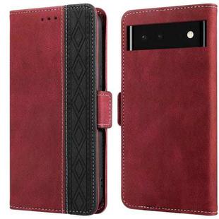 For Google Pixel 6 Stitching Side-Magnetic RFID Leather Phone Case(Red)