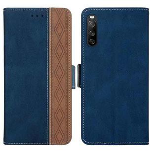 For Sony Xperia 10 III Stitching Side-Magnetic RFID Leather Phone Case(Royal Blue)