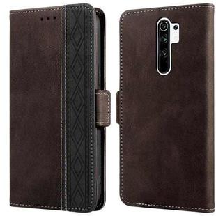 For Xiaomi Redmi 9 Stitching Side-Magnetic RFID Leather Phone Case(Coffee)