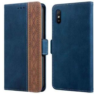 For Xiaomi Redmi 9A Stitching Side-Magnetic RFID Leather Phone Case(Royal Blue)