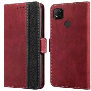 For Xiaomi Redmi 9C Stitching Side-Magnetic RFID Leather Phone Case(Red)