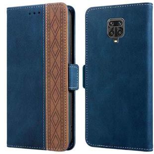 For Xiaomi Redmi Note 9 Pro 4G / 9S Stitching Side-Magnetic RFID Leather Phone Case(Royal Blue)