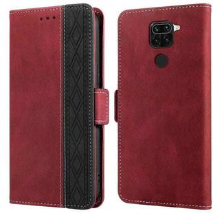 For Xiaomi Redmi Note 9 / 10X Stitching Side-Magnetic RFID Leather Phone Case(Red)