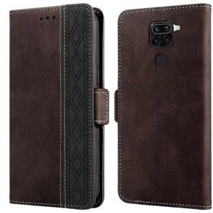 For Xiaomi Redmi Note 9 / 10X Stitching Side-Magnetic RFID Leather Phone Case(Coffee)