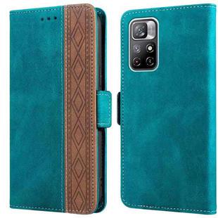 For Xiaomi Redmi Note 11 Stitching Side-Magnetic RFID Leather Phone Case(Dark Green)