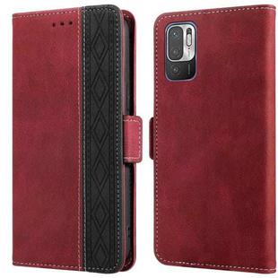 For Xiaomi Redmi Note 10 JP Version Stitching Side-Magnetic RFID Leather Phone Case(Red)