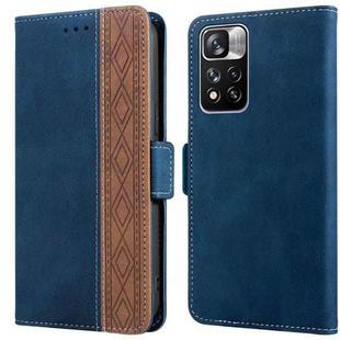 For Xiaomi Redmi Note 11 Pro Stitching Side-Magnetic RFID Leather Phone Case(Royal Blue)