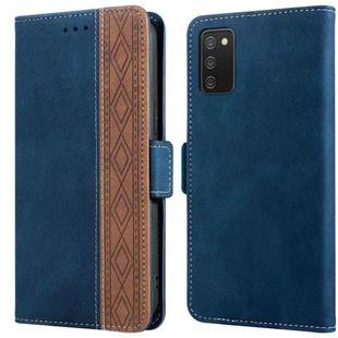 For Samsung Galaxy A02s Stitching Side-Magnetic RFID Leather Phone Case(Royal Blue)