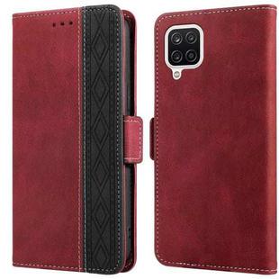 For Samsung Galaxy A12 5G Stitching Side-Magnetic RFID Leather Phone Case(Red)