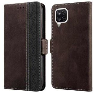 For Samsung Galaxy A12 5G Stitching Side-Magnetic RFID Leather Phone Case(Coffee)