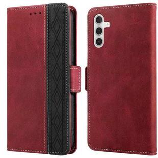 For Samsung Galaxy A13 5G Stitching Side-Magnetic RFID Leather Phone Case(Red)