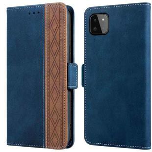 For Samsung Galaxy A22 5G Stitching Side-Magnetic RFID Leather Phone Case(Royal Blue)