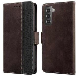 For Samsung Galaxy S21 5G Stitching Side-Magnetic RFID Leather Phone Case(Coffee)