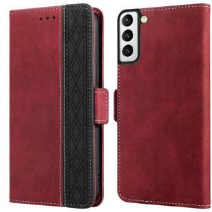 For Samsung Galaxy S22 5G Stitching Side-Magnetic RFID Leather Phone Case(Red)